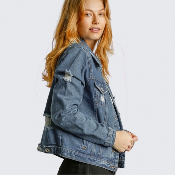 New distressed star denim jacket - Picture 6 of 12